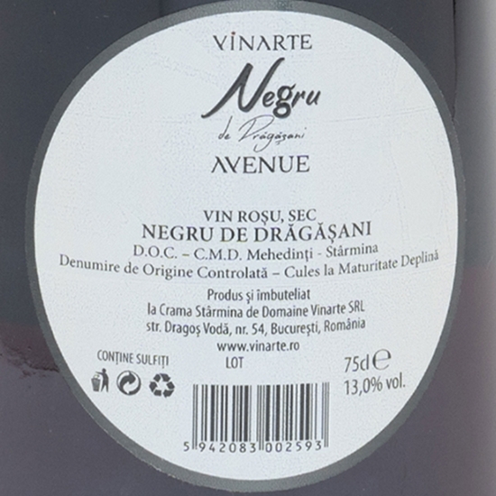 Vin roșu sec Negru de Drăgășani, 13%, 0.75l