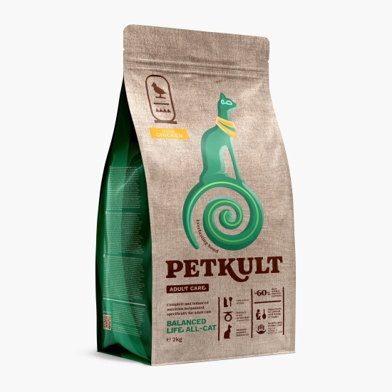 Hrană uscată pentru pisici Adult Care Balanced Life All-Cat, cu pui, 2kg