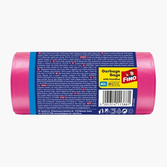 Saci menajeri premium cu mânere 40l 20 buc