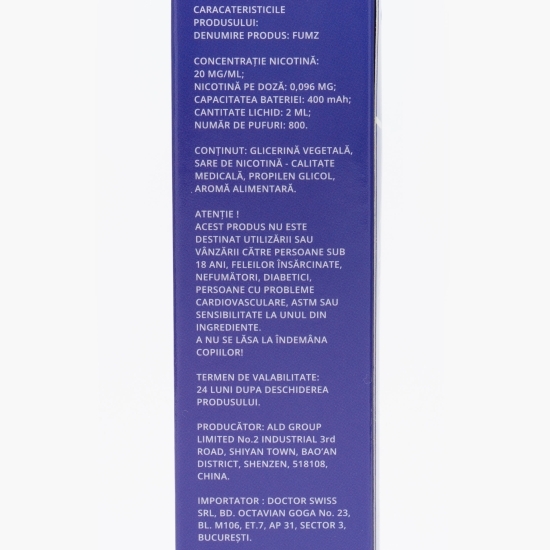 Țigară electronică Coacăze cu nicotină 2mg/ml, 800 puffs