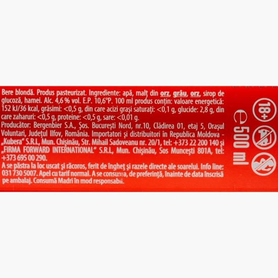 Bere blondă doză 6x0.5l (5+1)