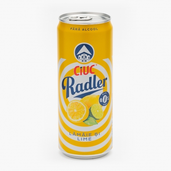Bere fără alcool aromatizată cu gust de lămâie și lime doză 0.33l
