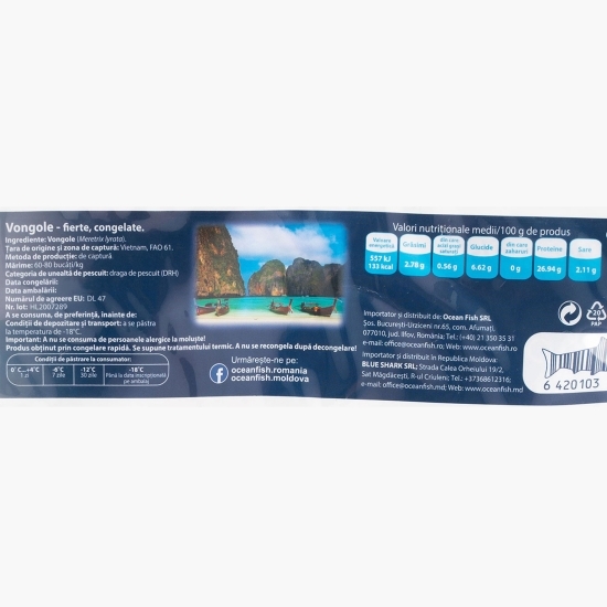 Vongole albe fierte 60/80, 500g