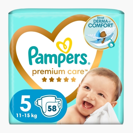Scutece Premium Care Jumbo Pack mărimea 5, 11-16kg, 58 buc