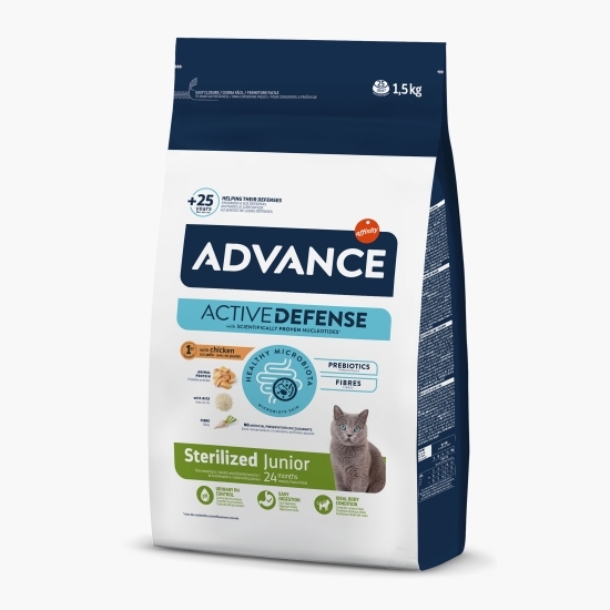 Hrană uscată pentru pisici Junior Sterilized, cu pui, 1.5kg