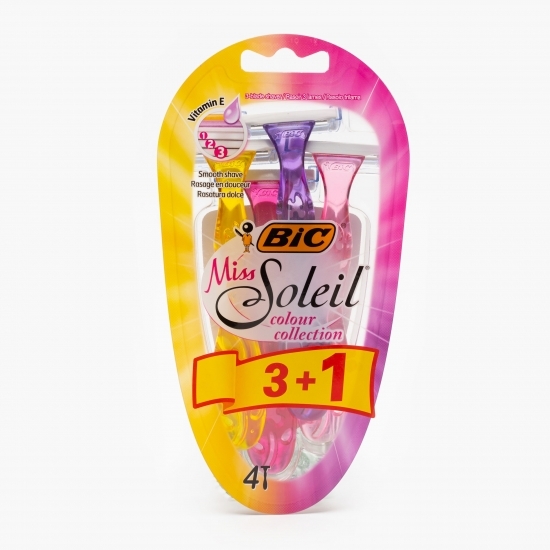 Aparat de ras pentru femei Miss Soleil Colour Collection 3 lame, 4 buc