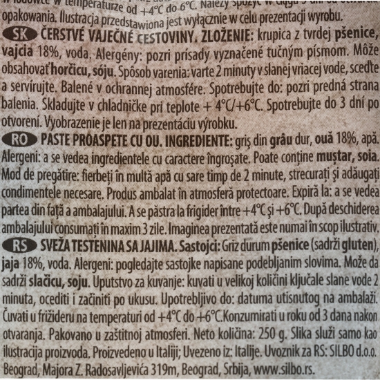 Paste proaspete Tagliatelle 250g