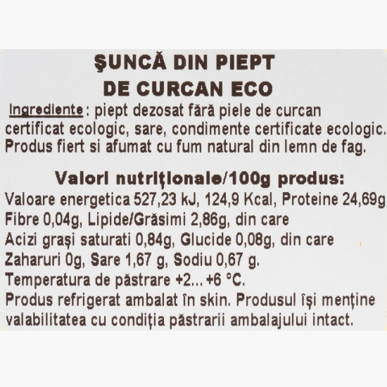 Șuncă din piept de curcan eco 80g