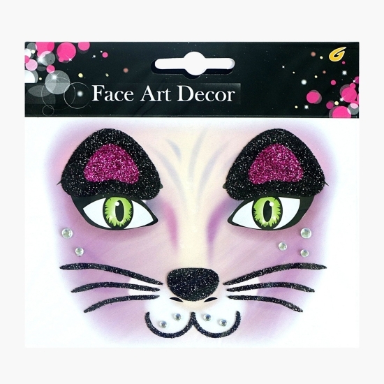Sticker temporar pentru față, model pisică