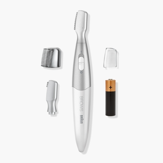 Trimmer de precizie pentru sprâncene FG1106, încărcare pe baterie, alb/argintiu
