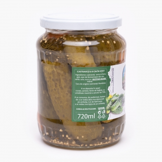 Castraveți în oțet 6-9 cm 700g