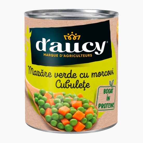 Mazăre verde cu morcovi cubulețe 800g