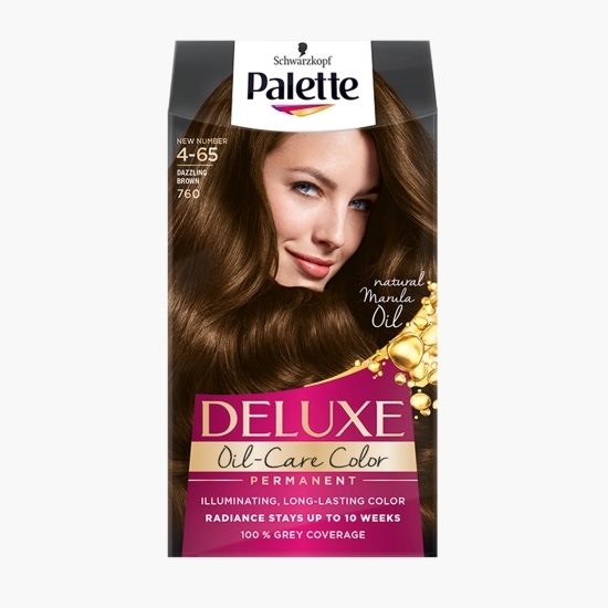 Vopsea de păr permanentă Deluxe Oil-Care Color 4-65 șaten sclipitor 135ml