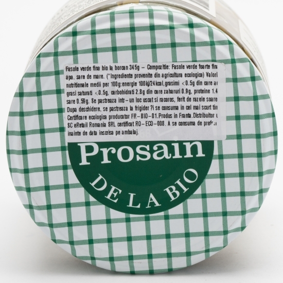 Fasole verde fină eco la borcan 345g