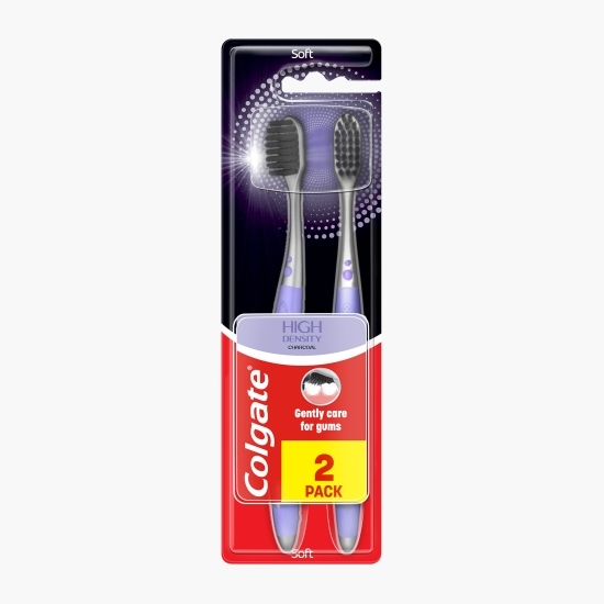 Pachet: 2x Periuță de dinți cu peri moi High Density Charcoal Soft