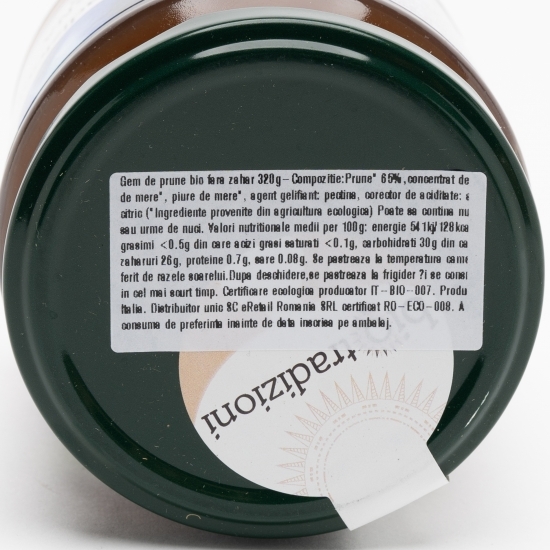 Gem de prune eco fără zahăr 320g