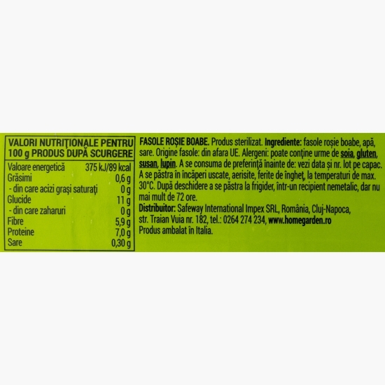 Fasole roșie boabe 800g
