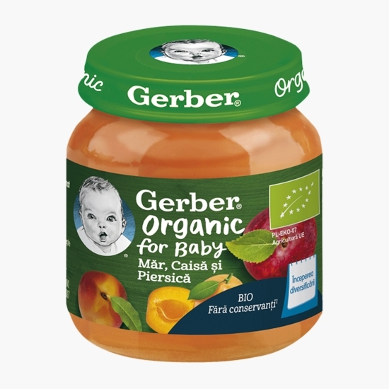 Piure eco din mere, piersică și caisă 125g