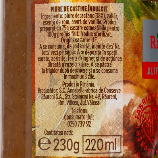 Piure de castane îndulcit 230g