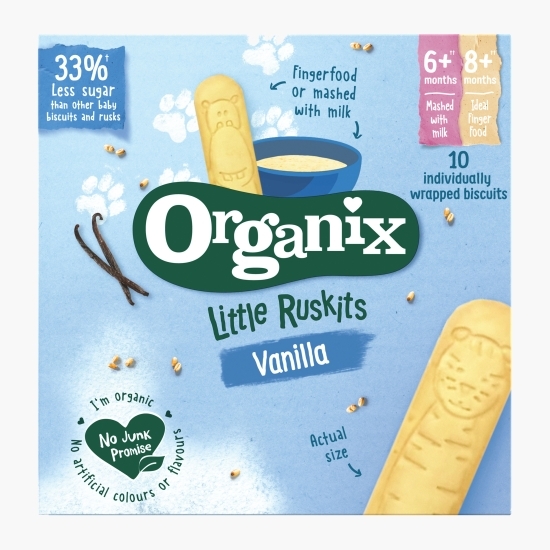 Biscuiți ecologici pentru copii, cu vanilie, pentru sugari +6 luni, 60g