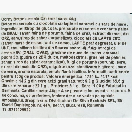 Baton de cereale cu caramel sărat 40g