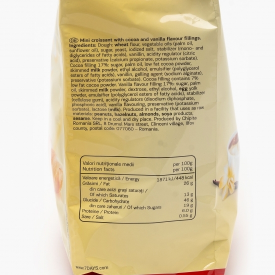 Mini Croissants Double cu cremă de cacao și vanilie 300g