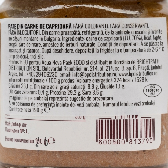Pate de carne de căprioară 190g