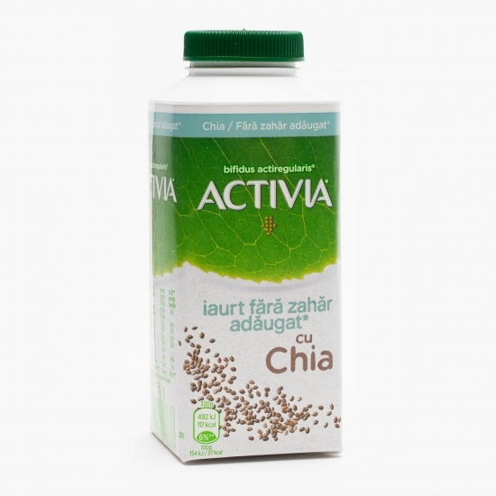 Iaurt de băut fără zahăr cu semințe chia 320g