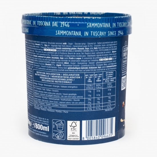 Înghețată cu aromă de vanilie și cremă cu caramel sărat 500g