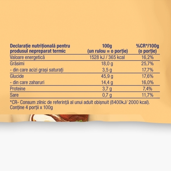 Rulouri cu cremă de cacao și alune de pădure 400g