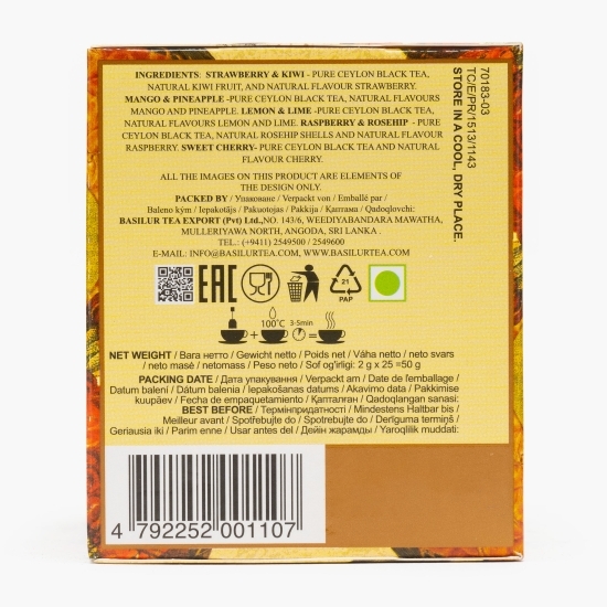 Ceai negru cu fructe asortat Magic Fruits, 25 plicuri