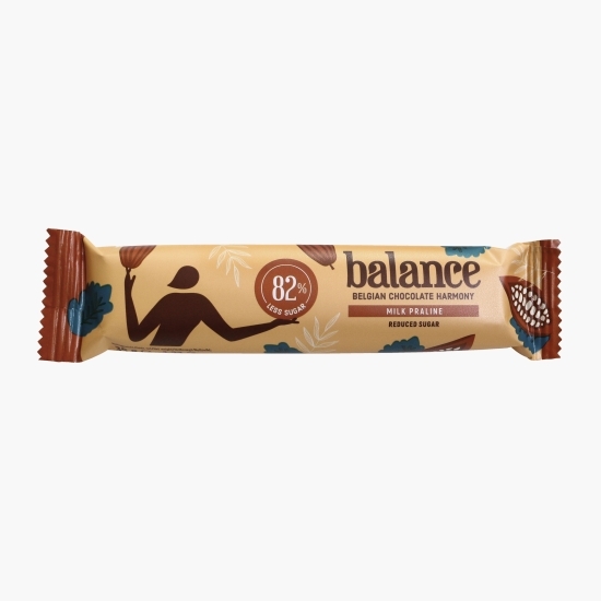 Baton ciocolată cu lapte și praline, fără zahăr adăugat 35g
