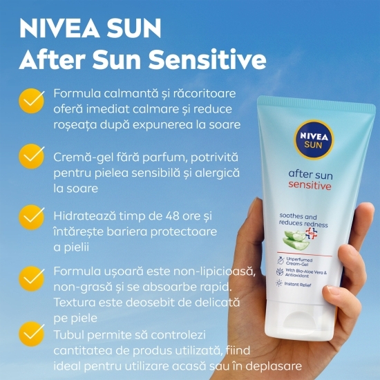 Cremă-gel după plajă cu aloe vera Sensitive 175ml