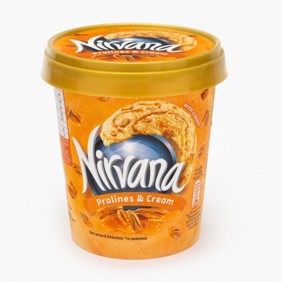 Înghețată cu aromă și sirop de caramel și bucăți de nuci pecan caramelizate 470ml