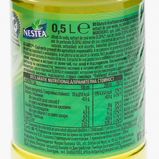 Băutură necarbogazoasă lămâie, portocale şi ceai verde 0.5l