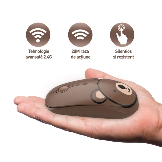 Mouse wireless cu model urs, 2.4Ghz + nano receiver