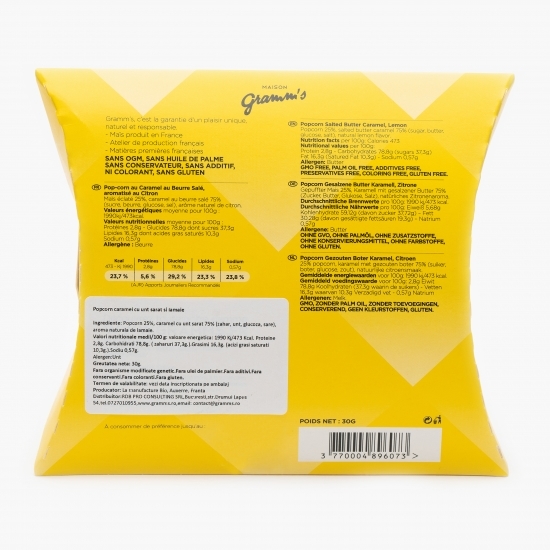 Popcorn caramel cu unt sărat și lămâie 30g