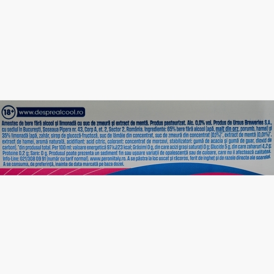 Bere fără alcool cu zmeură și mentă Frutti Rossi, doză, 4x500ml