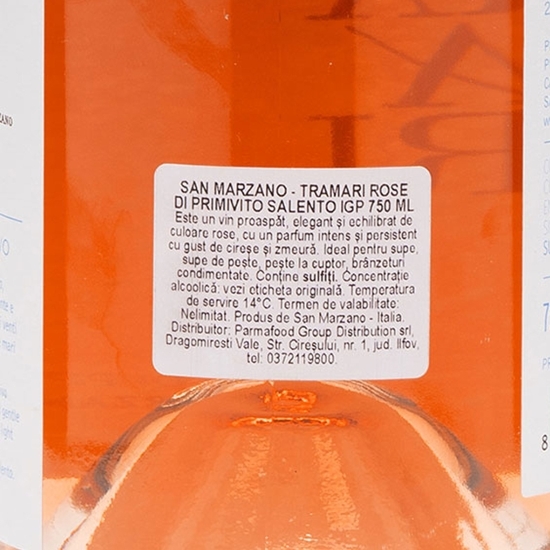 Vin rose di Primitivo, Tramari, Salento IGP, 12.5%, 750ml