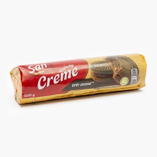 Biscuiți sandwich cu cremă Trio cacao 180g