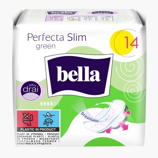 Absorbante Perfecta Slim green 14 buc