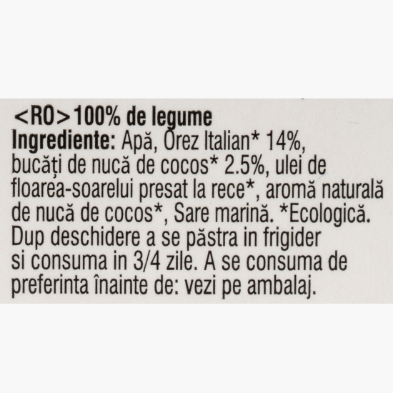 Băutură vegetală eco din cocos și orez, fără zahăr 1l