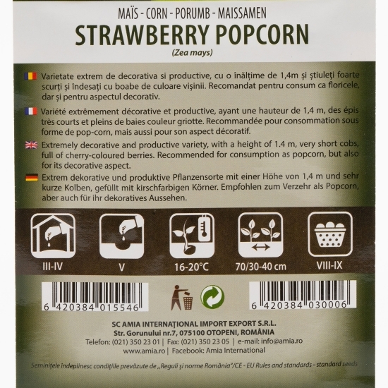 Semințe porumb Strawberry 6.5g