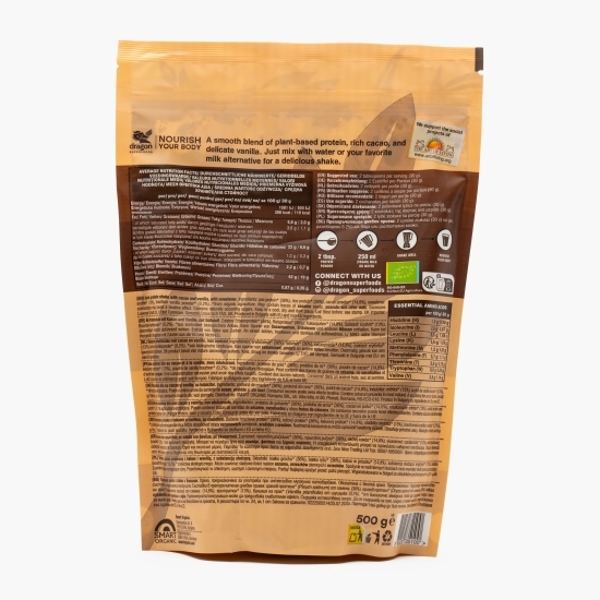 Shake proteic eco cu cacao și vanilie, fără zahăr adăugat 500g