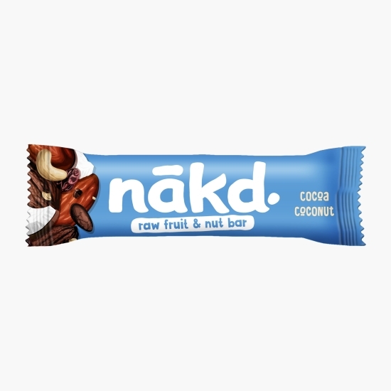 Baton raw-vegan cu cacao și nucă de cocos fără gluten, fără zahăr adăugat 35g