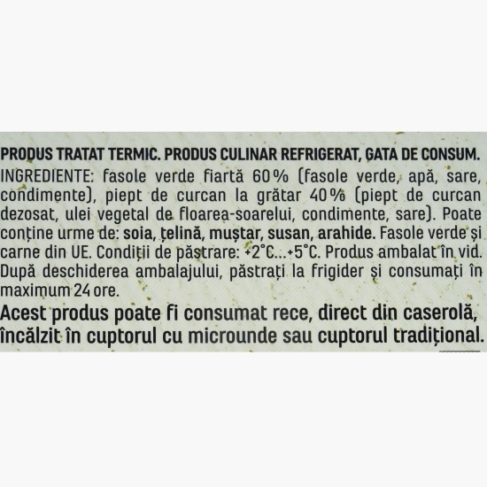 Fasole verde cu piept de curcan la grătar, 250g