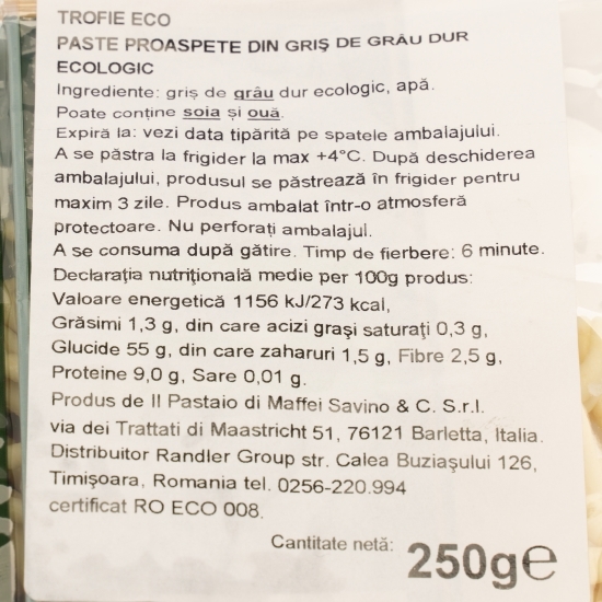 Paste proaspete Trofie eco 250g