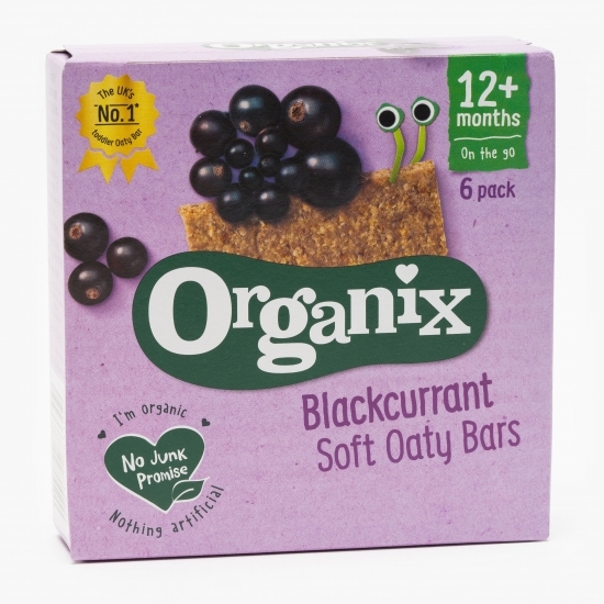 Batoane ecologice din ovăz integral cu mere și coacăze negre, 12+ luni, 180g