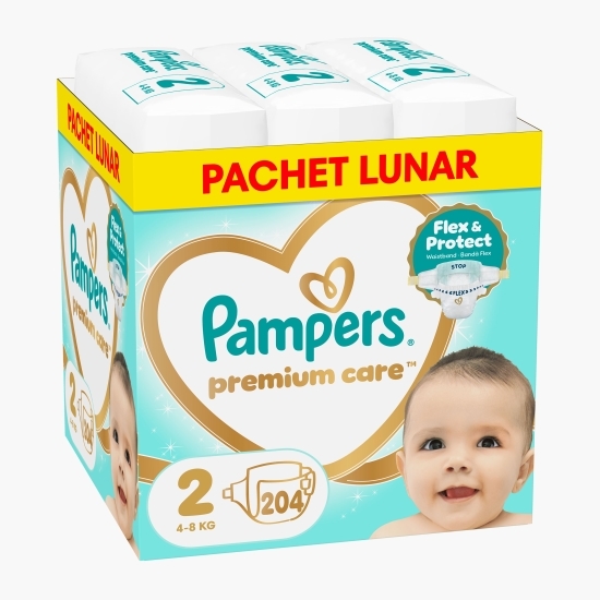 Scutece Premium Care XXL Box, mărimea 2, 4-8kg, 204 buc