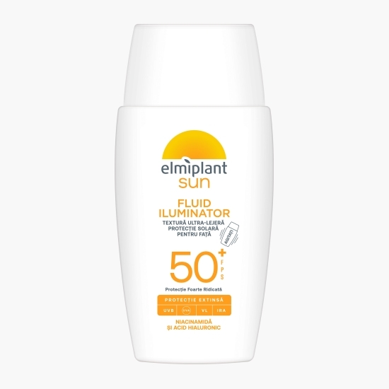 Fluid facial iluminator cu protecție solară, SPF 50+, 40ml